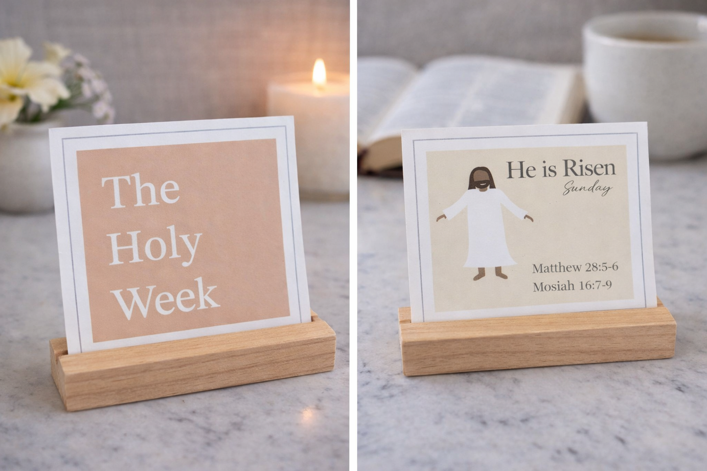 Natural Wood Card Holder