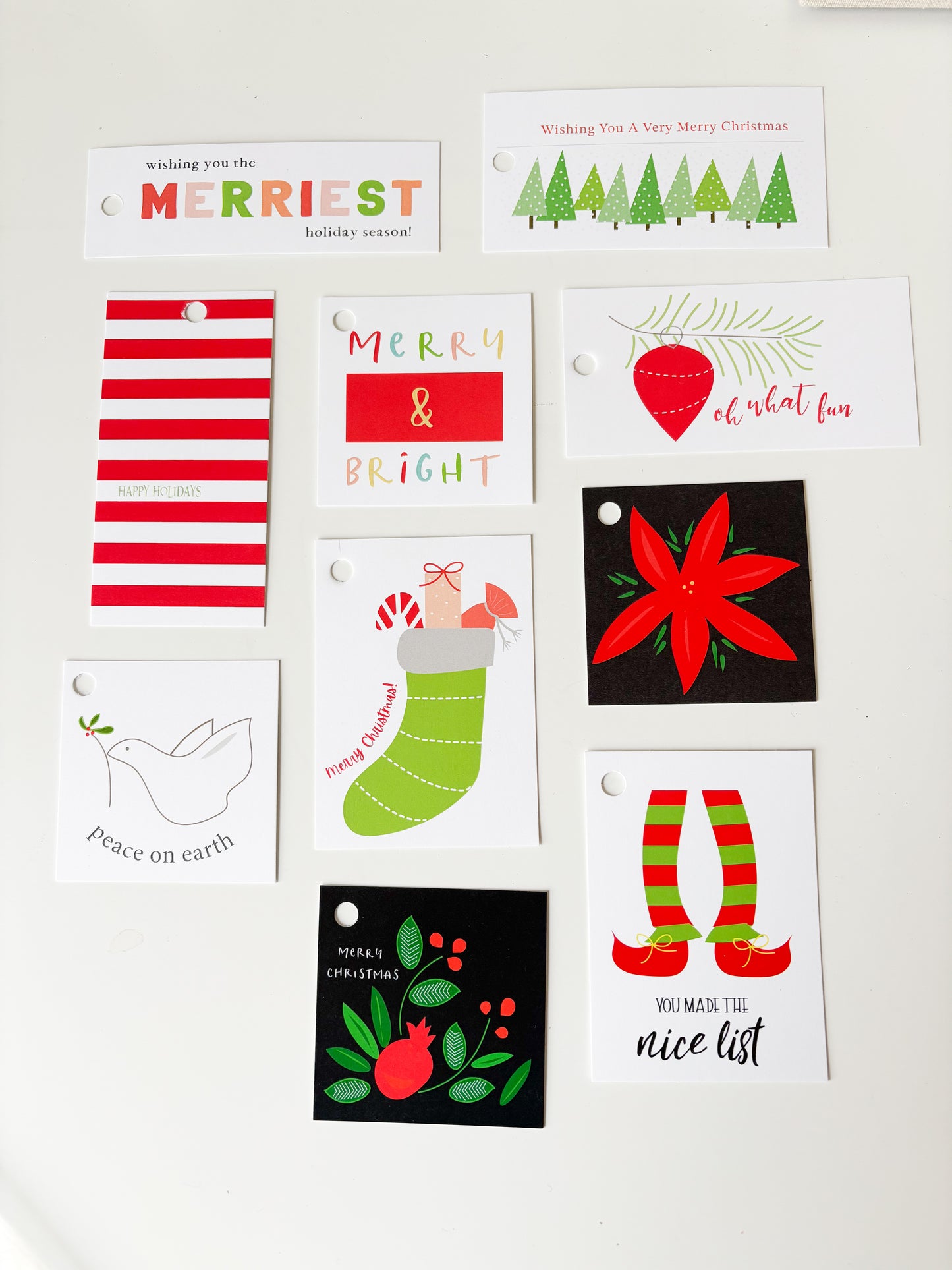 10 Count Variety of Holiday Gift Tags