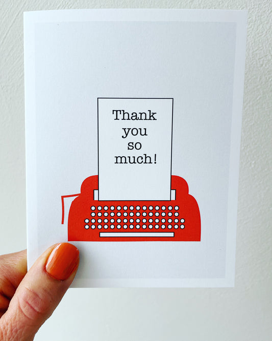 TYPEWRITTER THANK YOU CARD