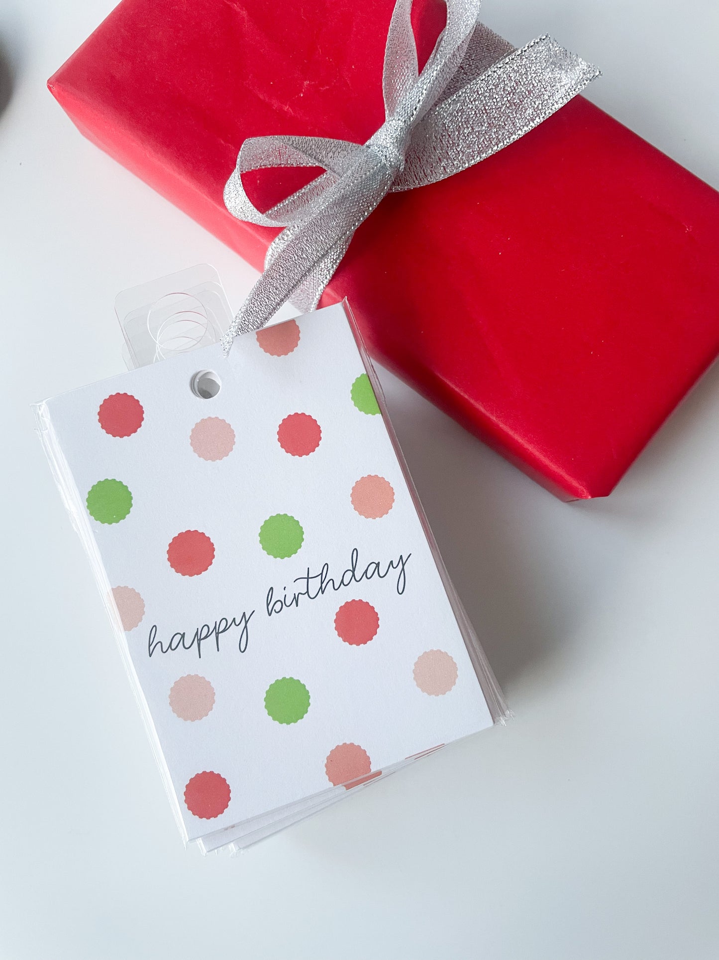 POLKA DOT BIRTHDAY GIFT TAG (8ct)