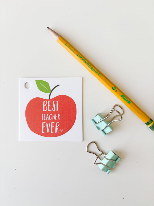 BEST TEACHER EVER GIFT TAG