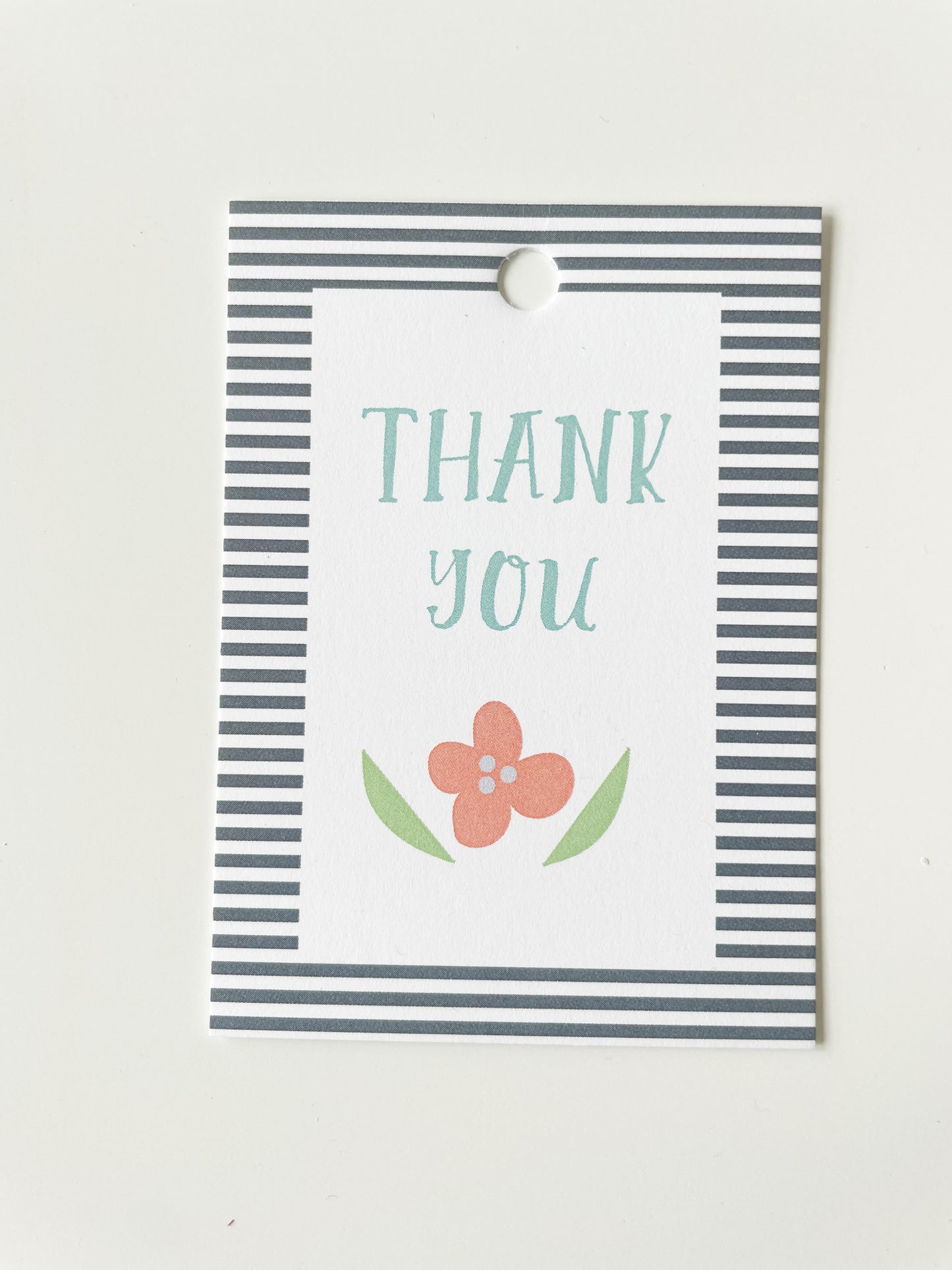 Thank You Flower and Stripe Gift Tag (8ct)