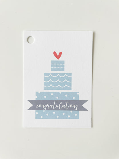 CONGRATULATIONS WEDDING CAKE GIFT TAG (8ct)