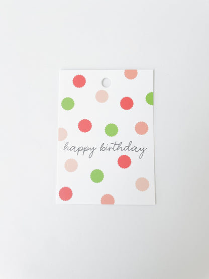 POLKA DOT BIRTHDAY GIFT TAG (8ct)