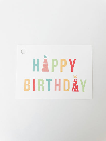 HAPPY BIRTHDAY HATS GIFT TAG (8ct)