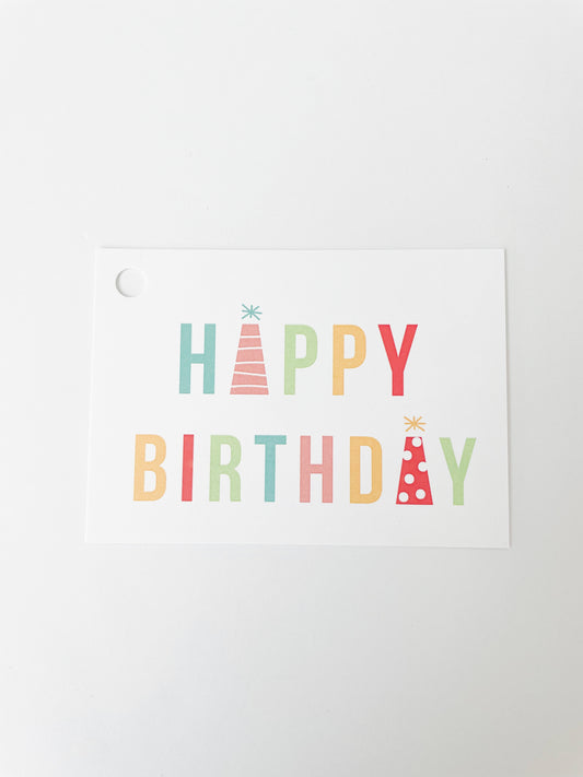 HAPPY BIRTHDAY HATS GIFT TAG (8ct)