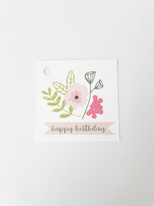 FLORAL BIRTHDAY GIFT TAG (8ct)