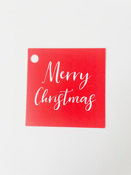 Merry Christmas Red Back Gift Tag (8ct)