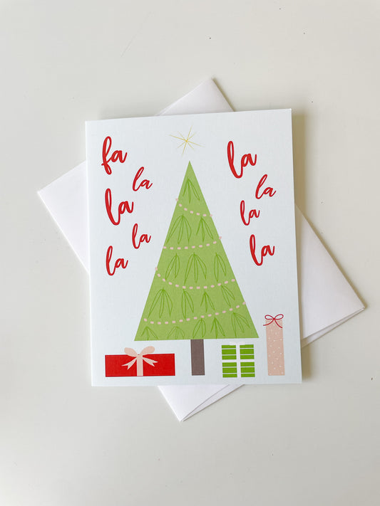 FA LA CHRISTMAS TREE CARD