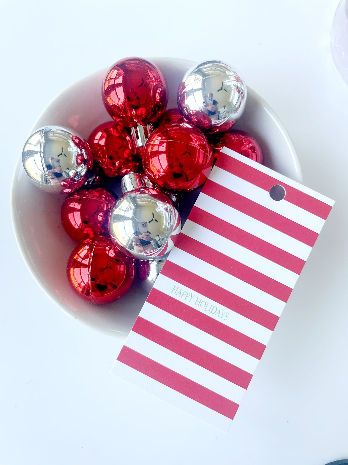 Happy Holiday-Red and White Stripe Gift Tag (8ct)