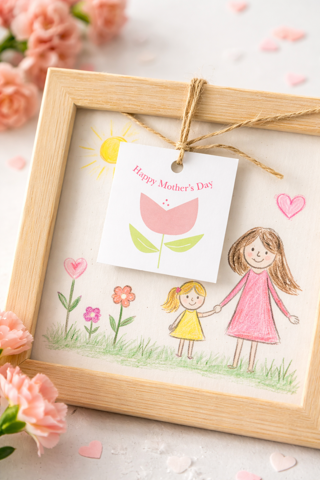 Happy Mother's Day Square Tulip Gift Tag