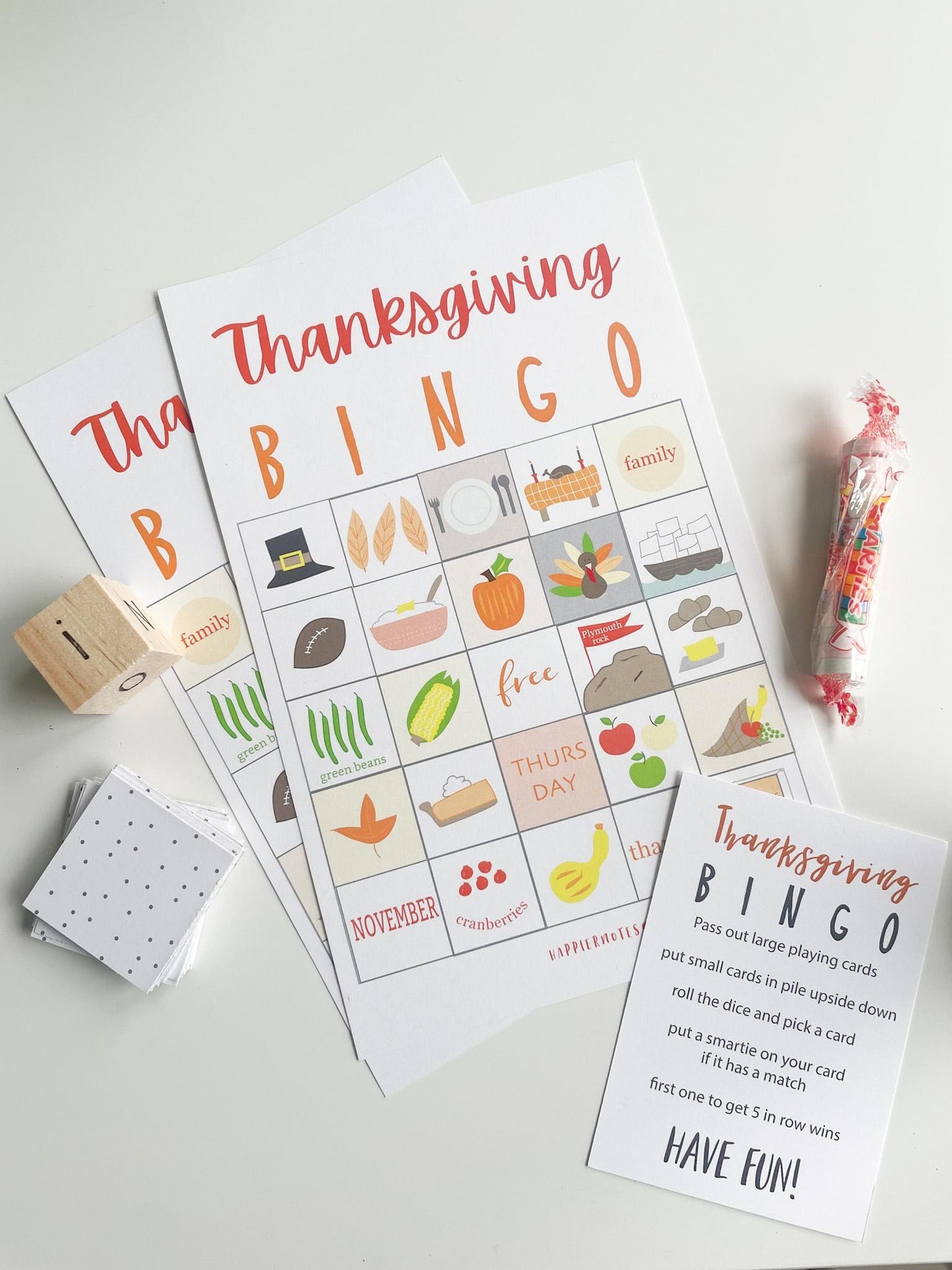 November "Thanksgiving" Bingo Game Set