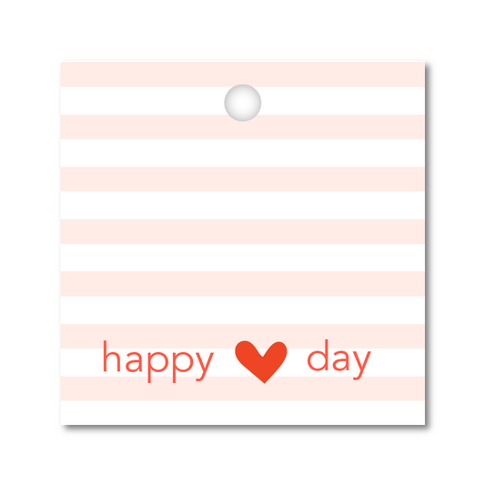 HAPPY HEART DAY STRIPE GIFT TAG (8ct)