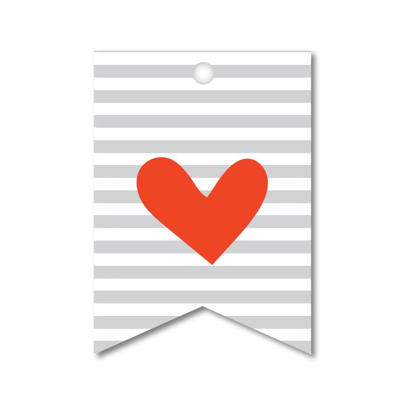 HEART AND STRIPE GIFT TAG (8ct)